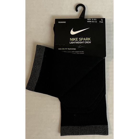 Nike Spark DA3584-010Lightweight Crew Running Socks Black Men(8-9.5) Wmn(9.5-11) - Picture 3 of 9